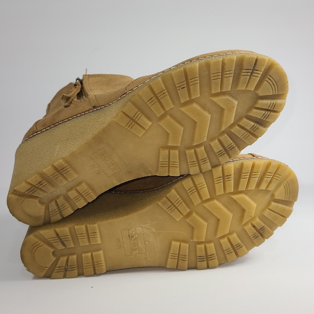 TOMS Suede Ankle Boots In Tan - Picture 10 of 11
